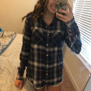 Target Navy Blue Button Up Flannel